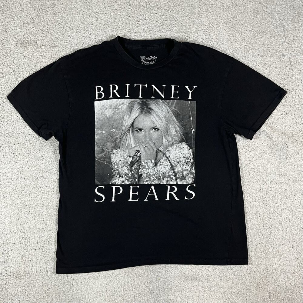 Britney Spears Shirt Mens L Black Concert Music Pop Graphic Y2K